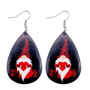 Gnome leather drop earrings